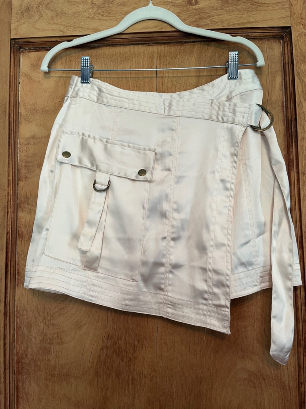 Anthropologie Pink Wrap Skirt with D-Ring & Utility Pocket